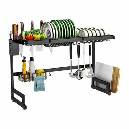 Escurridor de Platos de Dos Niveles en Acero Inoxidable