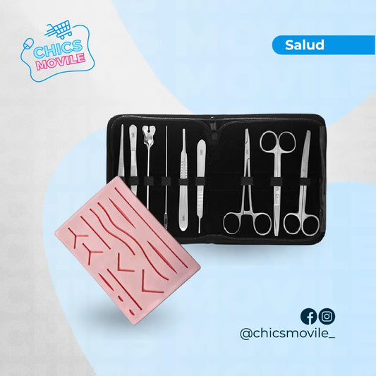 Kit de disección 9 piezas + pad de suturas - Chics Movile