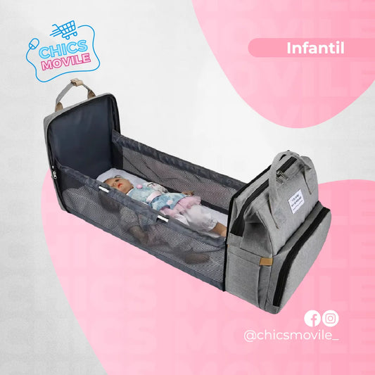 Maleta Bolso Pañalera Cambiador Cuna Expandible 👶👩‍🍼 - Chics Movile