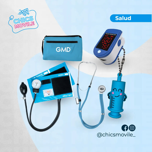 Kit Esencial de Enfermeria: Tensiometro Manual + Fonendoscopio + Oximetro + Rompe Ampollas 💊⚕️ - Chics Movile