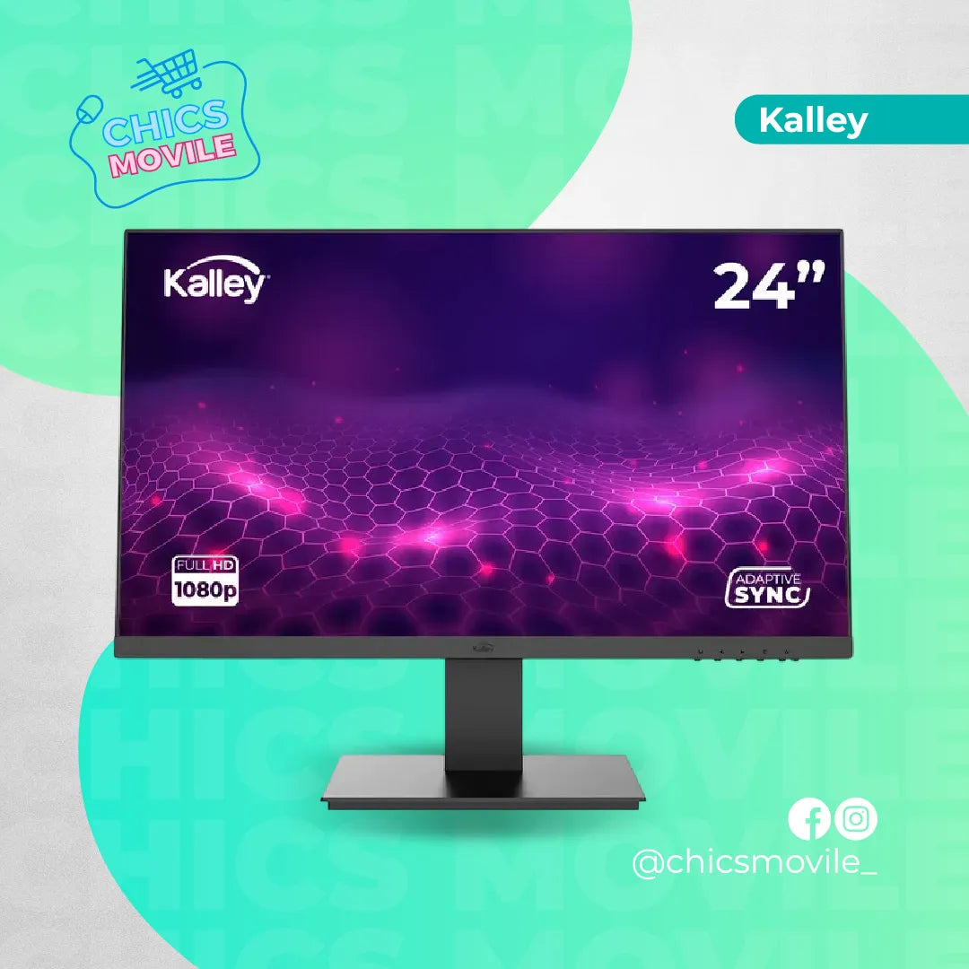 Monitor Kalley 24 Pulgadas K-m24fp2 Plano Negro 🖥️💻🗜️ - Chics Movile