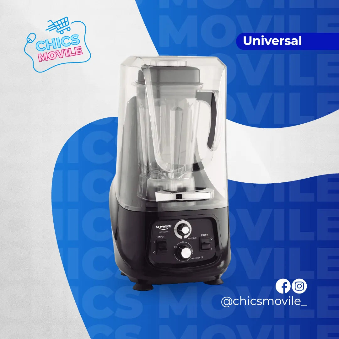 Licuadora Universal L70080 2 L negra con vaso de tritan 120V 👨‍🍳💪🥤 - Chics Movile