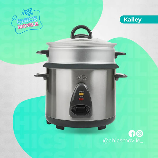 Olla Arrocera KALLEY 10 Tazas Con Vaporera Plateado ✅🍲 - Chics Movile