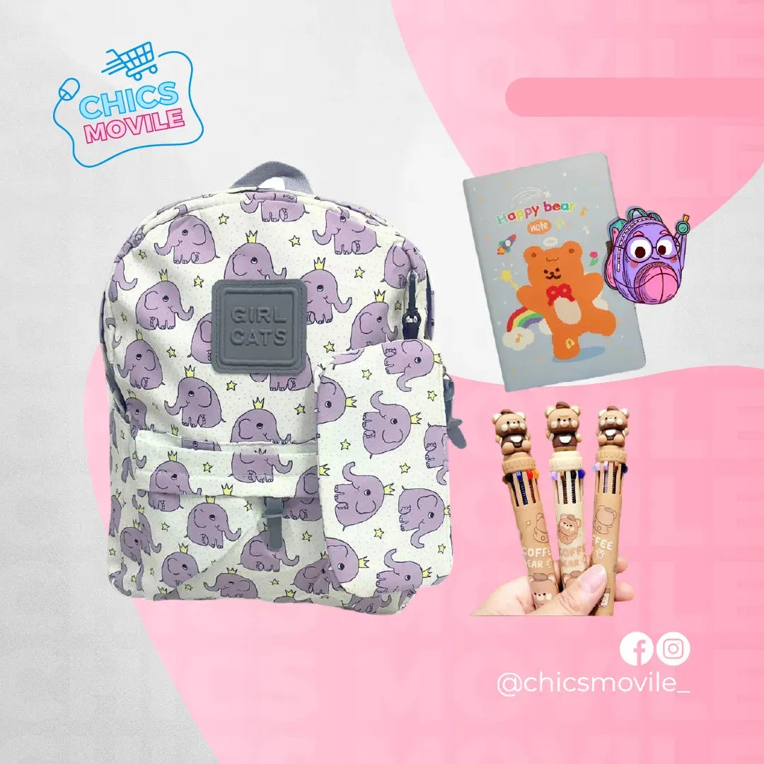 Kit Universitario: Maleta + Agenda + Esfero 🎒🖋️ - Chics Movile