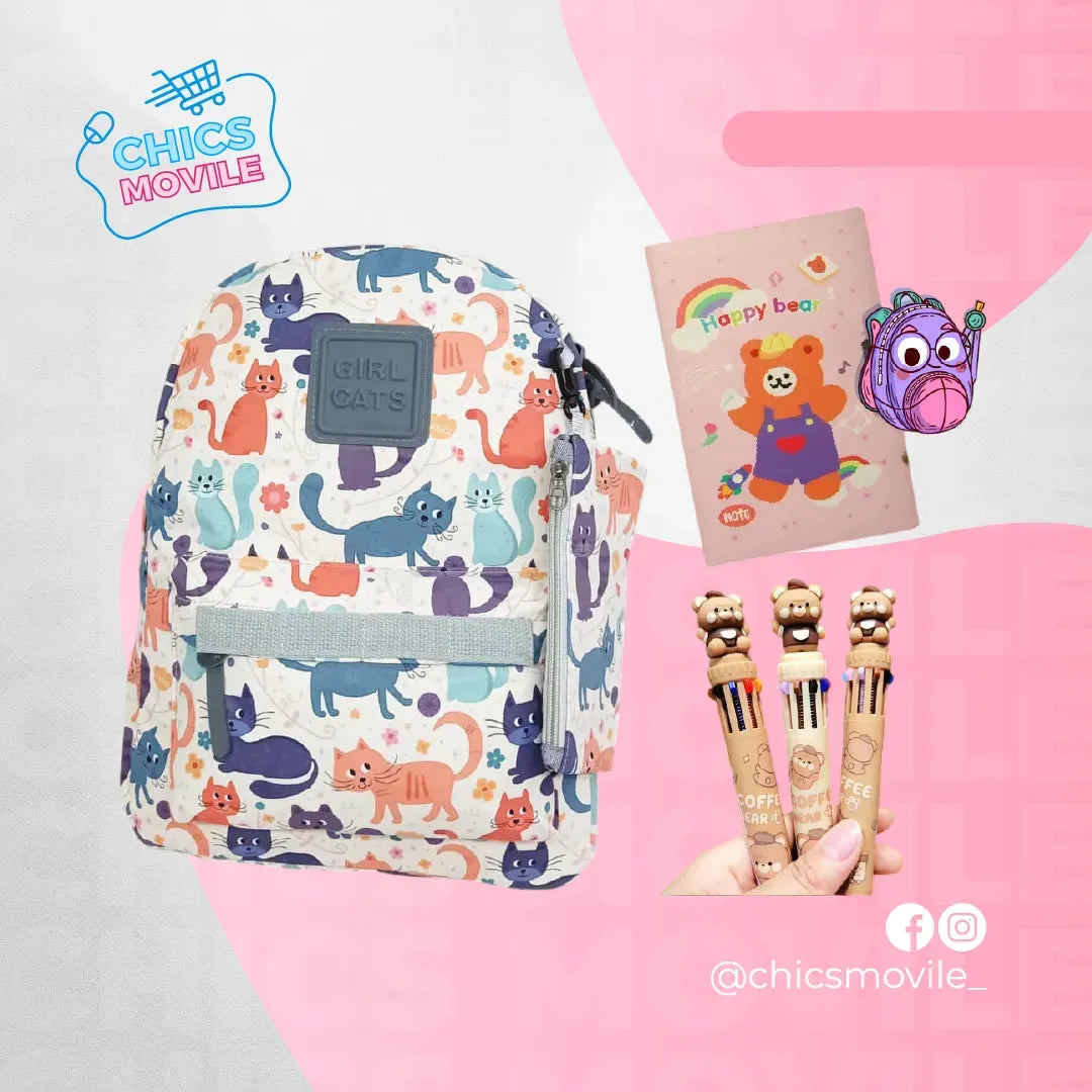 Kit Universitario: Maleta + Agenda + Esfero 🎒🖋️ - Chics Movile