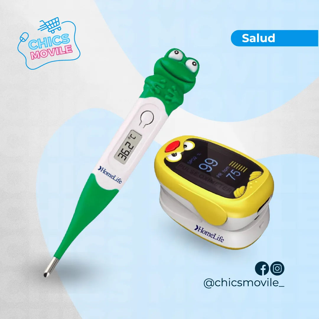 Oxímetro pediatrico + termometro Home Life - Chics Movile