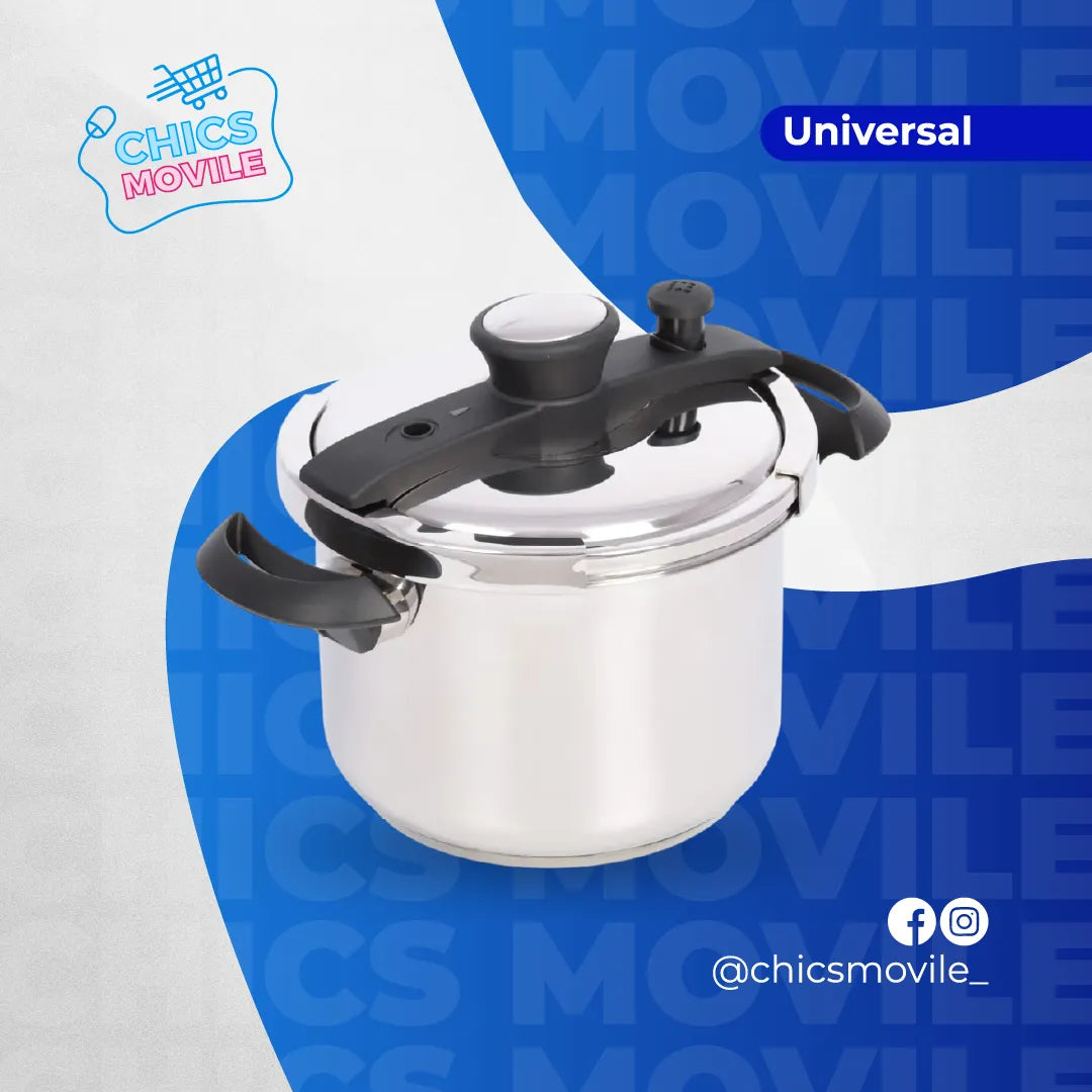 Olla A Presión Easy Click 6 Litros + Tapa De Vidrio 🥩🍗 - Chics Movile