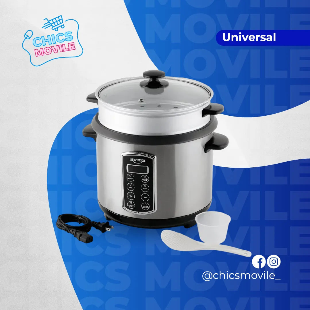 Olla Arrocera UNIVERSAL 10 Tazas L89835 Multicook Plateado ✅🍲 - Chics Movile
