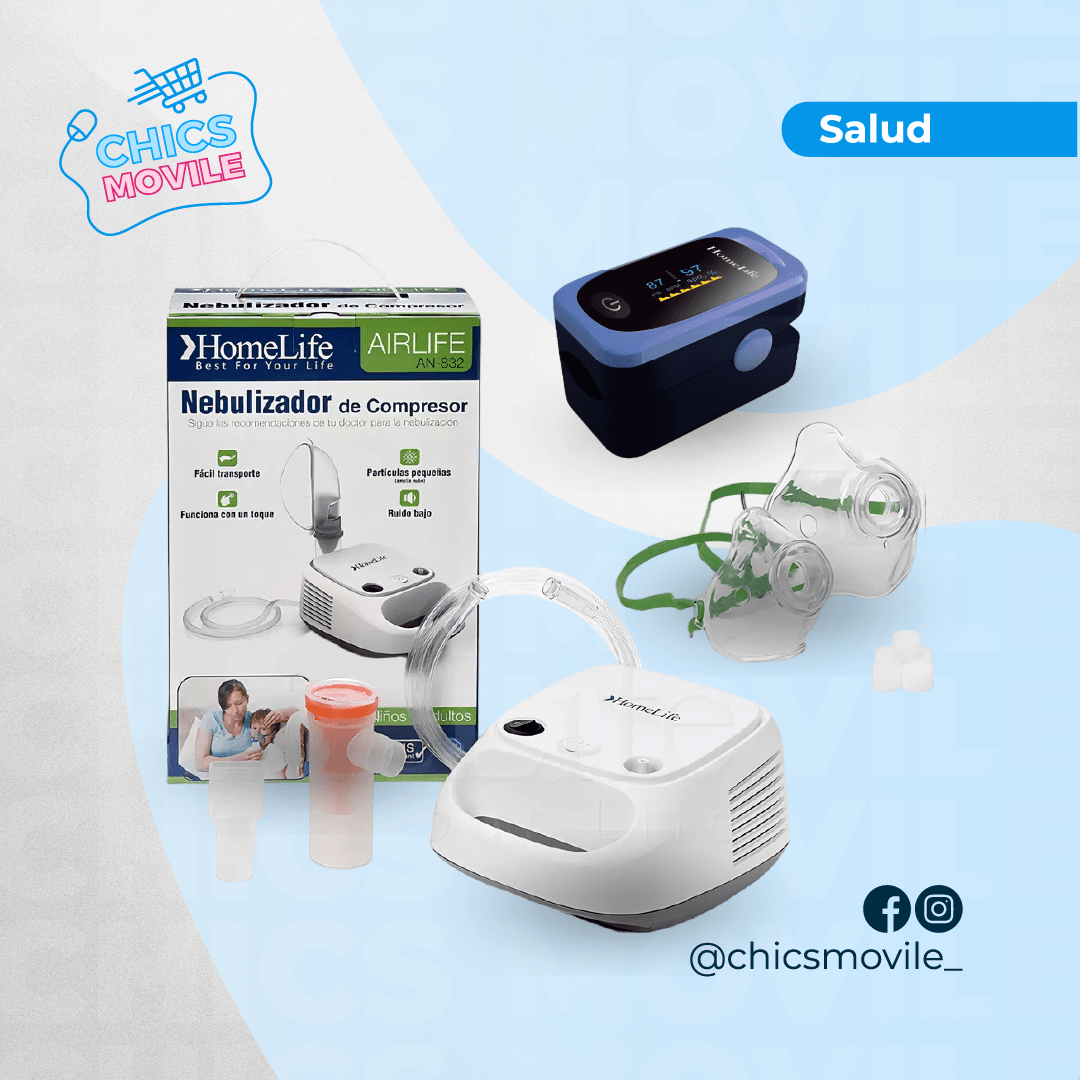 Nebulizador de compresor + Oxímetro - Chics Movile