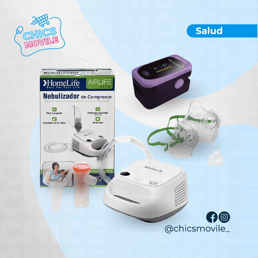 Nebulizador de compresor + Oxímetro - Chics Movile