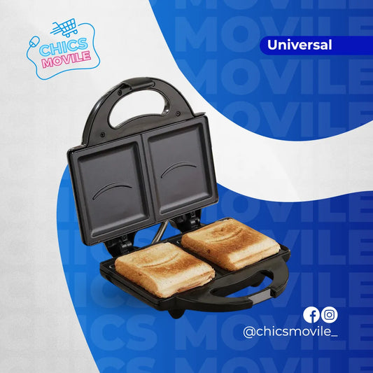 Sanduchera Universal 2 Puestos Aliada Antiadherente Color Negro 110V - Chics Movile