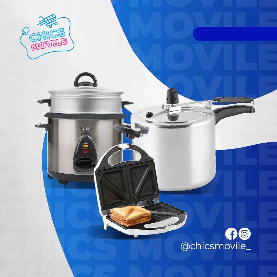 Combo CORONA y KALLEY Olla a Presión 6Lts + Sanduchera +Olla Arrocera 10 Tazas 👨‍🍳🥐 - Chics Movile