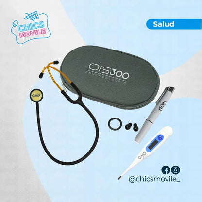Kit esencial de veterinaria Fonendoscopio OIS 300 + Termómetro digital + Linterna de diagnóstico - Chics Movile