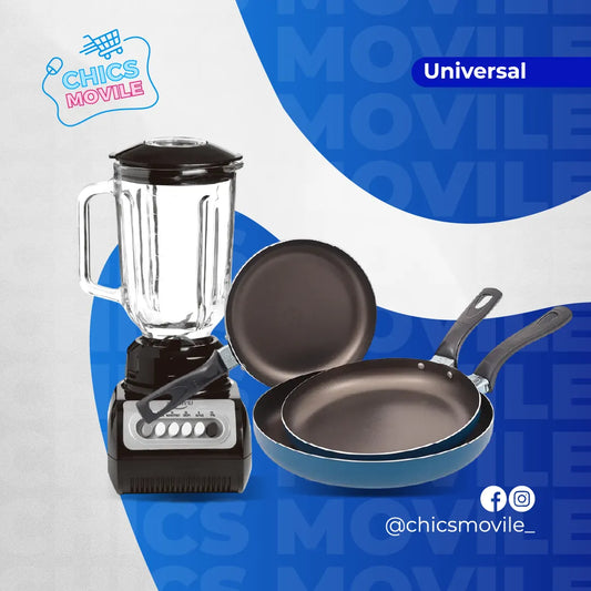 Combo UNIVERSAL Licuadora +Set x 3 Sartenes 🍳 - Chics Movile