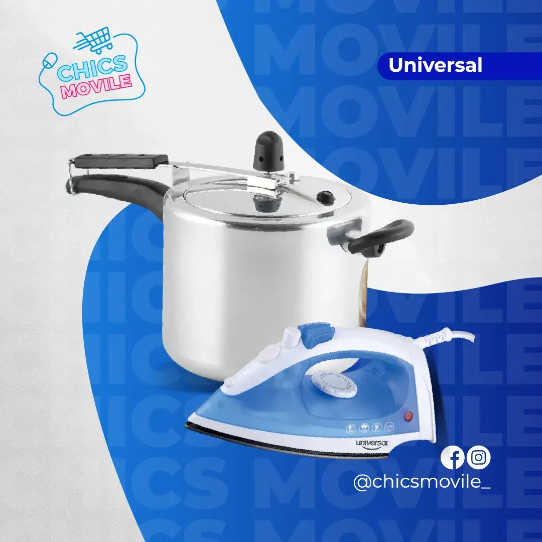 Combo UNIVERSAL Olla Presión 6 Litros + Plancha A Vapor🍲🏠 - Chics Movile