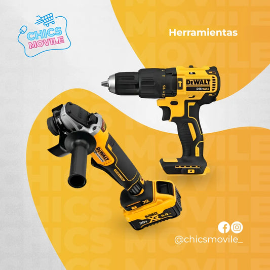 Combo  De Walt Taladro Atornillador Inalámbrico 24V Doble Bateria  + Pulidora inalambrica 61 V Doble Bateria