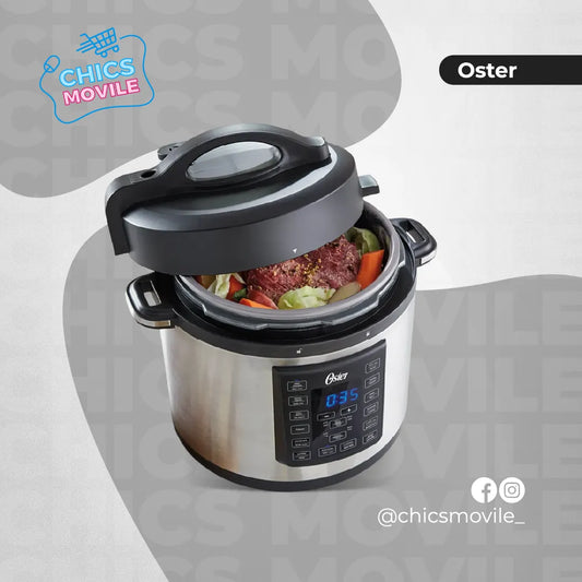 Multi-olla Rápida Oster 5,7 Litros Y 12 Funciones Color Gris 🍲🍗🍖 - Chics Movile