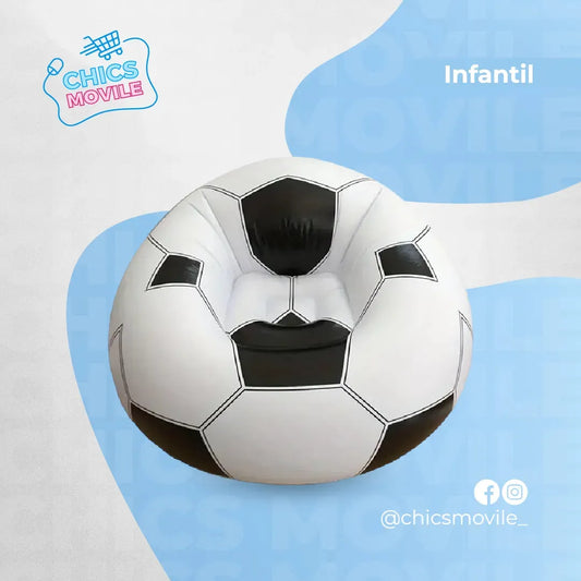Sillón Inflable Puff Pelota Football Intex Color Blanco ⚽🤾🏻 - Chics Movile