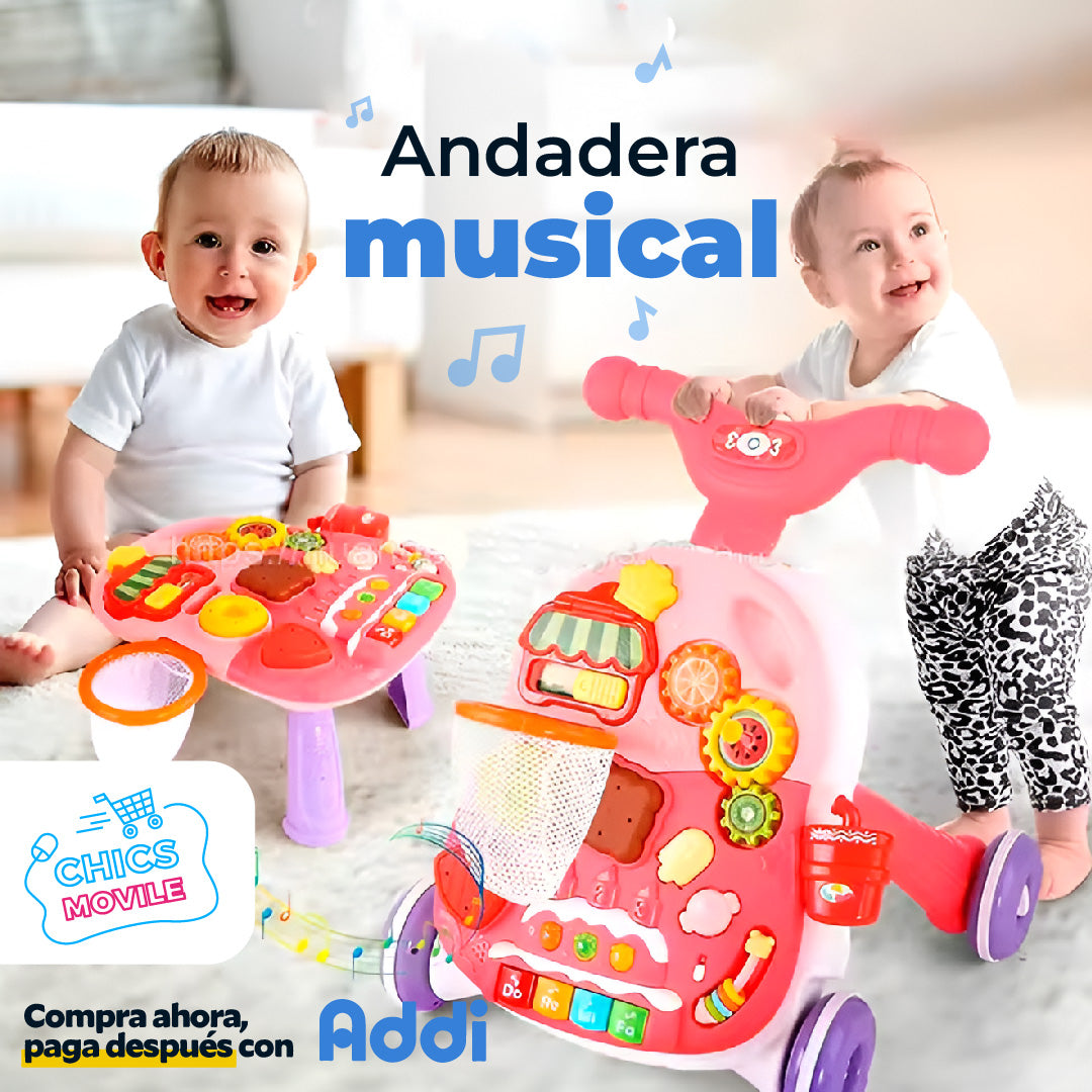 Andadera Didáctica Y Musical Para Bebé Con Tablero Mágico 👶