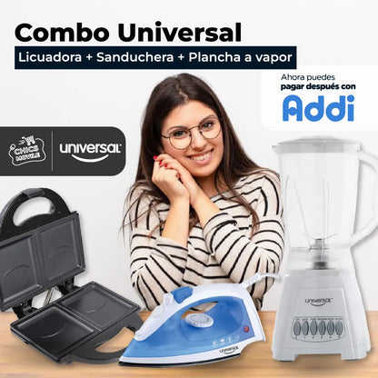Combo UNIVERSAL Licuadora + Sanduchera + Plancha ✅🏚️