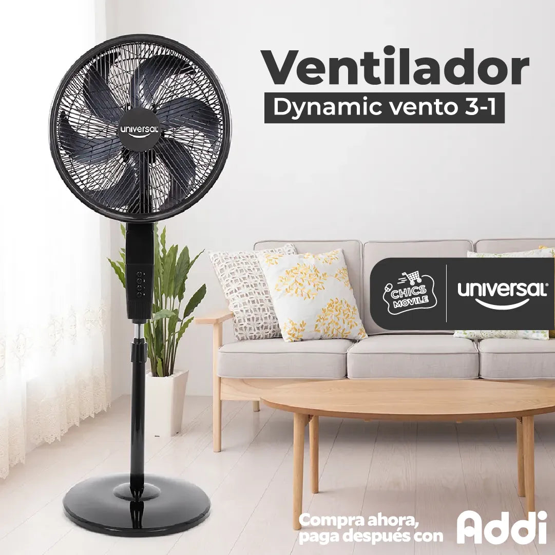 Ventilador Universal Dynamic Vento 3 En 1 Con 6 Aspas 🌀❄️ - Chics Movile