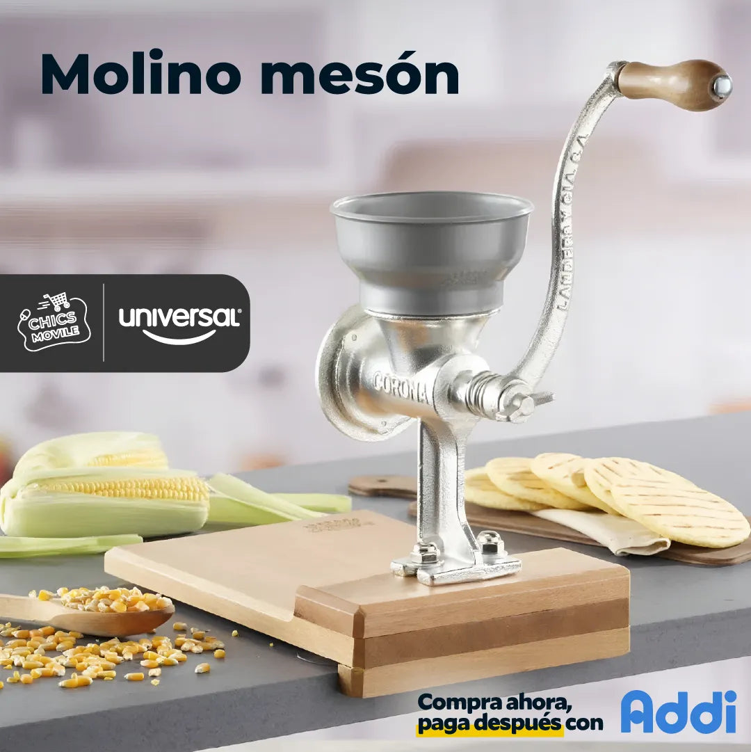 Molino Meson Corona Para Grano Molino Soporte Integral 🌽👨‍👩‍👧‍👦 - Chics Movile