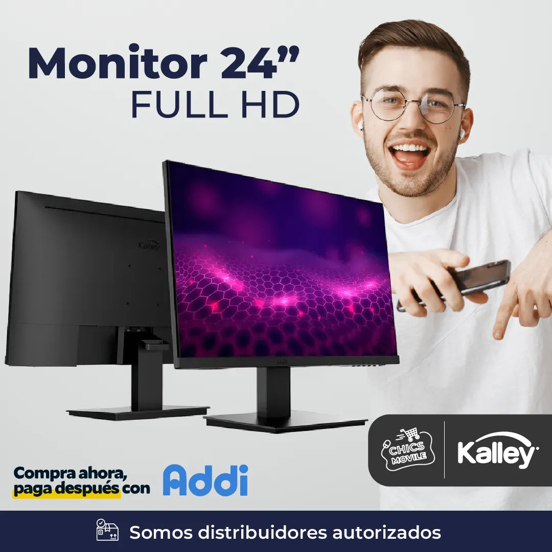 Monitor Kalley 24 Pulgadas K-m24fp2 Plano Negro 🖥️💻🗜️ - Chics Movile