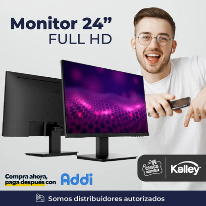 Monitor Kalley 24 Pulgadas K-m24fp2 Plano Negro 🖥️💻🗜️ - Chics Movile
