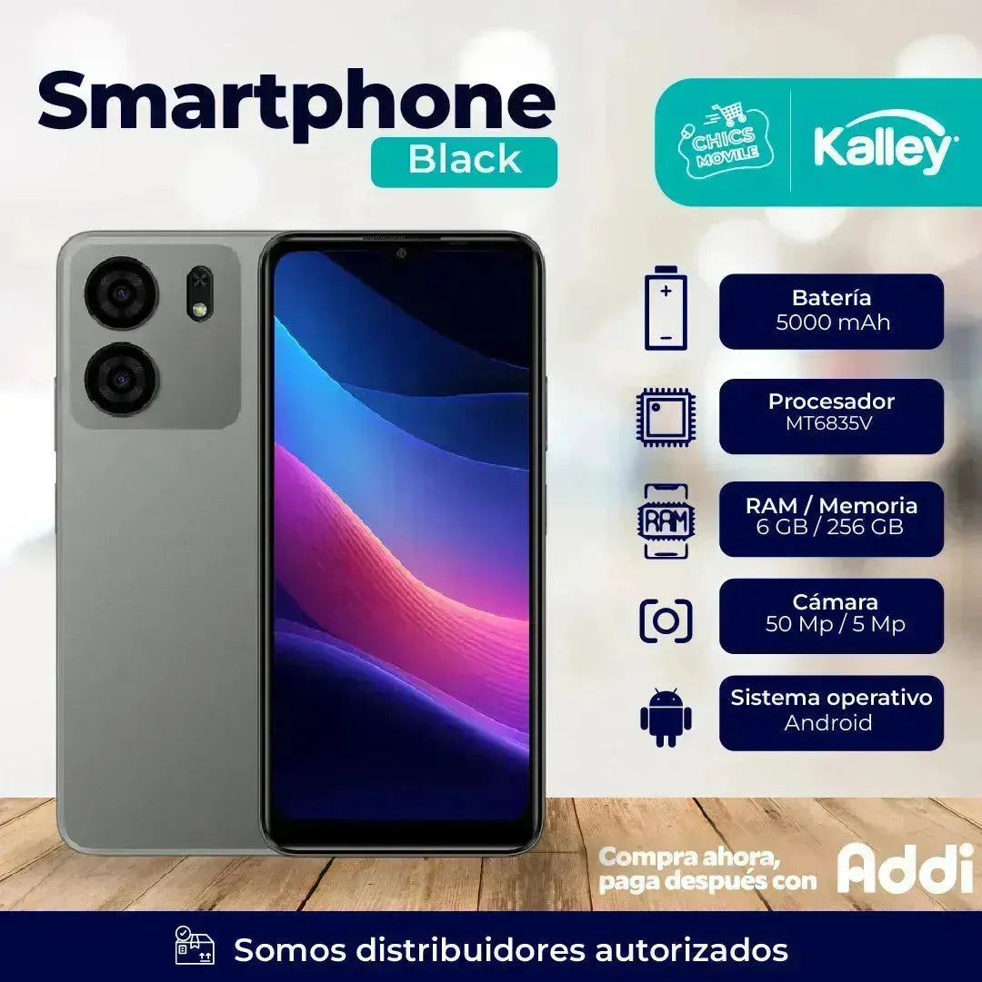 Celular KALLEY Black 5 256GB 5G Gris - Chics Movile