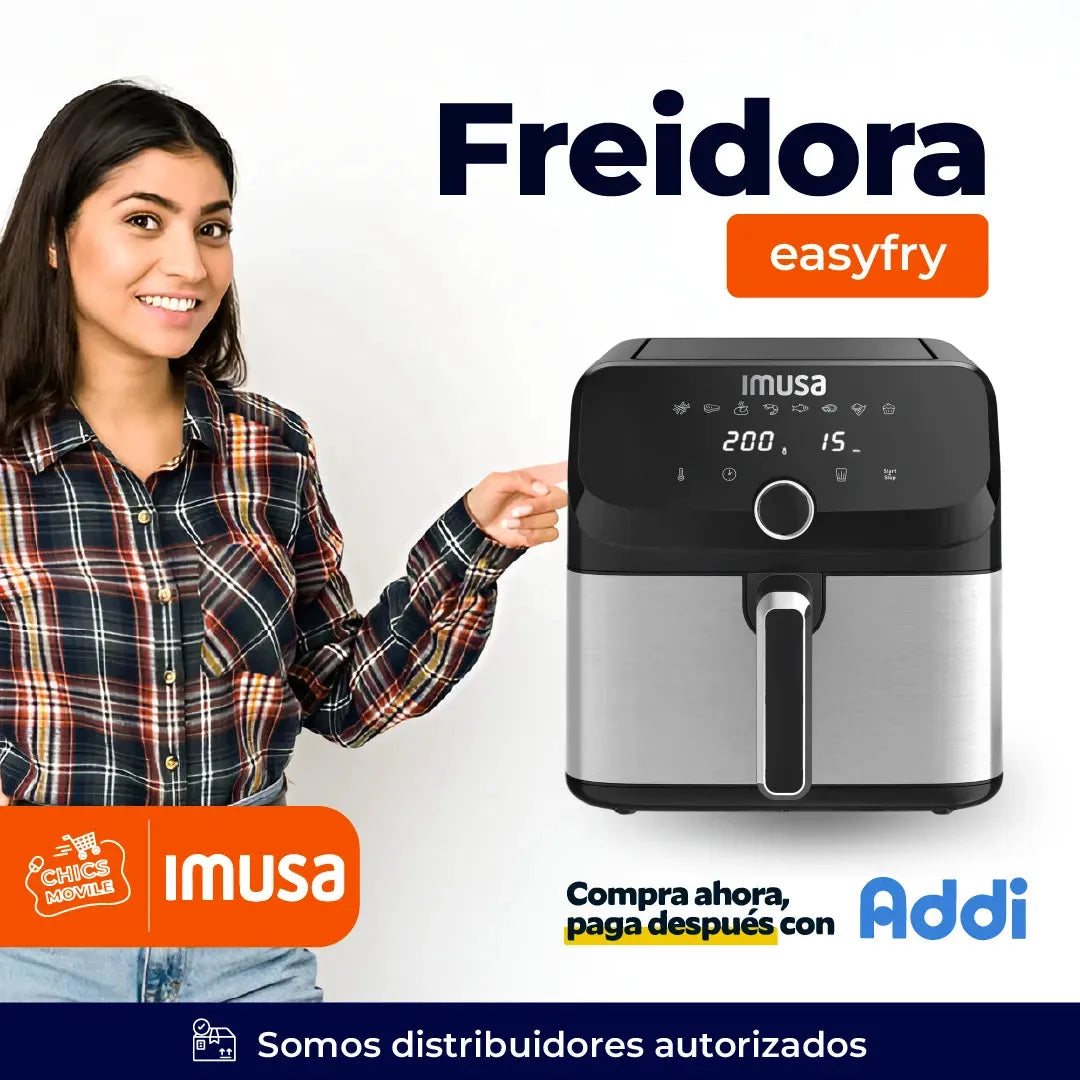 Freidora de aire IMUSA EasyFry MEGA 7,5L Digital Negra 🥩👩🏻‍🍳 - Chics Movile