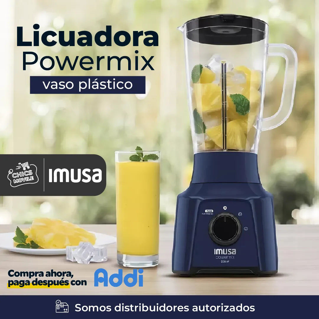 Licuadora IMUSA PowerMix Plus 2V 2 L gris con vaso de plástico 110V/220V 🥭🍍🍹 - Chics Movile