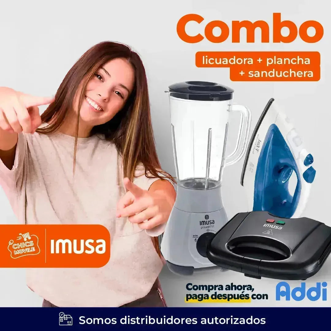 Combo IMUSA Licuadora 2L + Plancha + Sanduchera 🍲🏠 - Chics Movile
