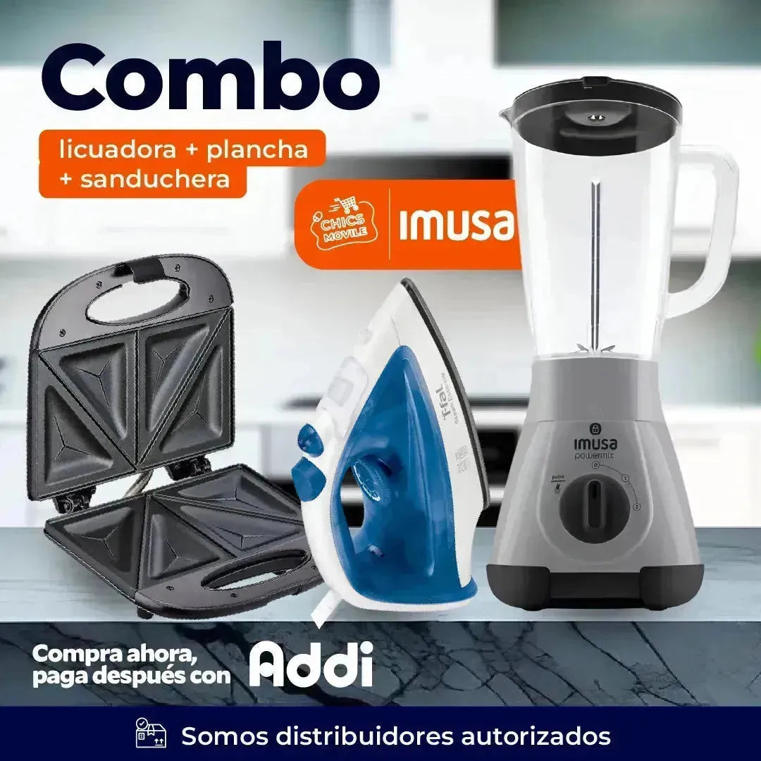 Combo IMUSA Licuadora 2L + Plancha + Sanduchera 🍲🏠 - Chics Movile