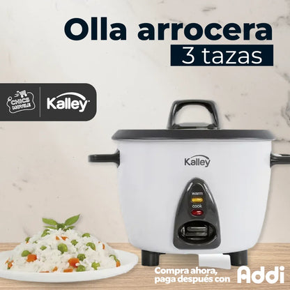Olla Arrocera KALLEY 0.6 L Color Blanco 🍲🧑🏻‍🍳 - Chics Movile