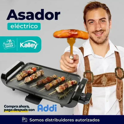 Asador Plancha KALLEY K-AGL15 Grill Liso Negro 🥩🍖