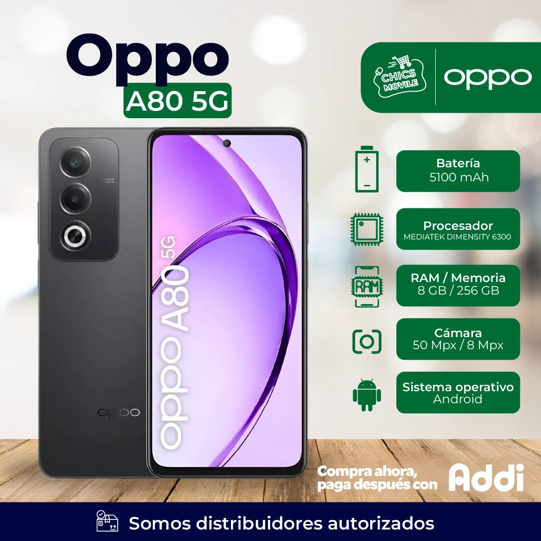 Celular OPPO A80 256GB 5G - Chics Movile