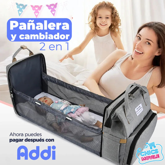 Maleta Bolso Pañalera Cambiador Cuna Expandible 👶👩‍🍼