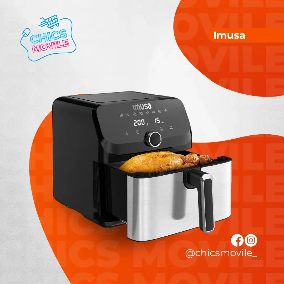 Freidora de aire IMUSA EasyFry MEGA 7,5L Digital Negra 🥩👩🏻‍🍳 - Chics Movile
