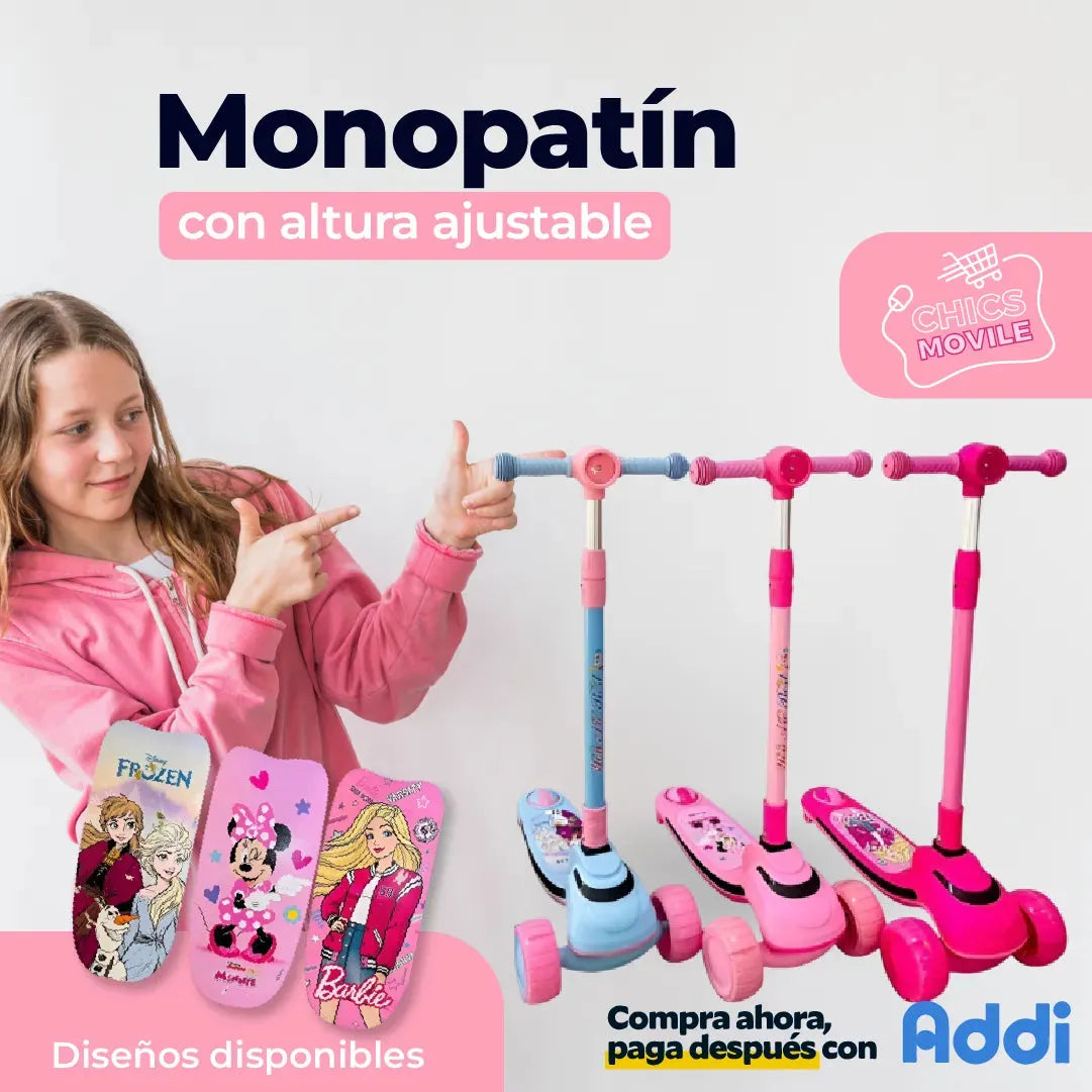 Scooter Infantil De Personajes Con Luces ⛸️🏃🏻‍♂️👦🏻 - Chics Movile