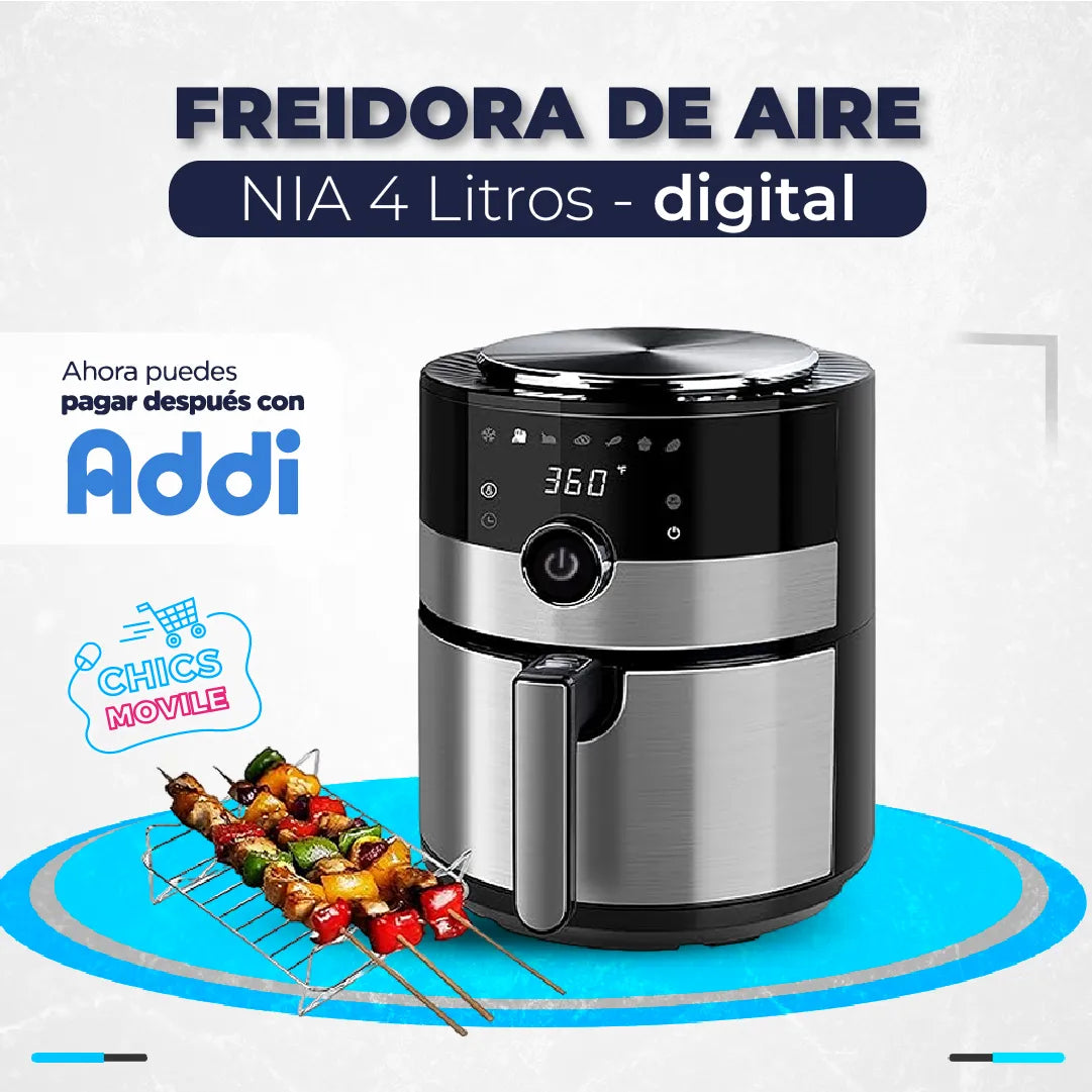 Freidora de aire de 4L color gris oscuro 120V - Chics Movile