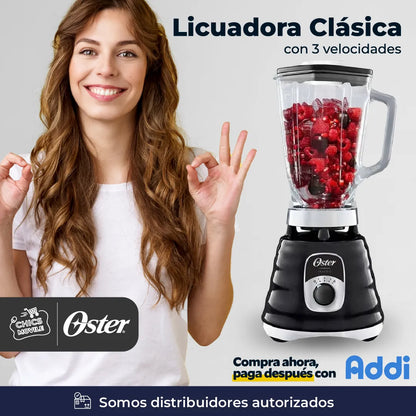 Licuadora Clásica Oster® Cromada Con Perilla Ergonómica De 3 🥭🍹👨🏻‍🍳 - Chics Movile