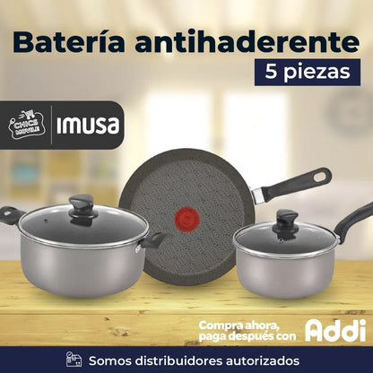 Bateria 5 Piezas Antiadherente Imusa Talent ✅🏚️👨🏻‍🍳 - Chics Movile