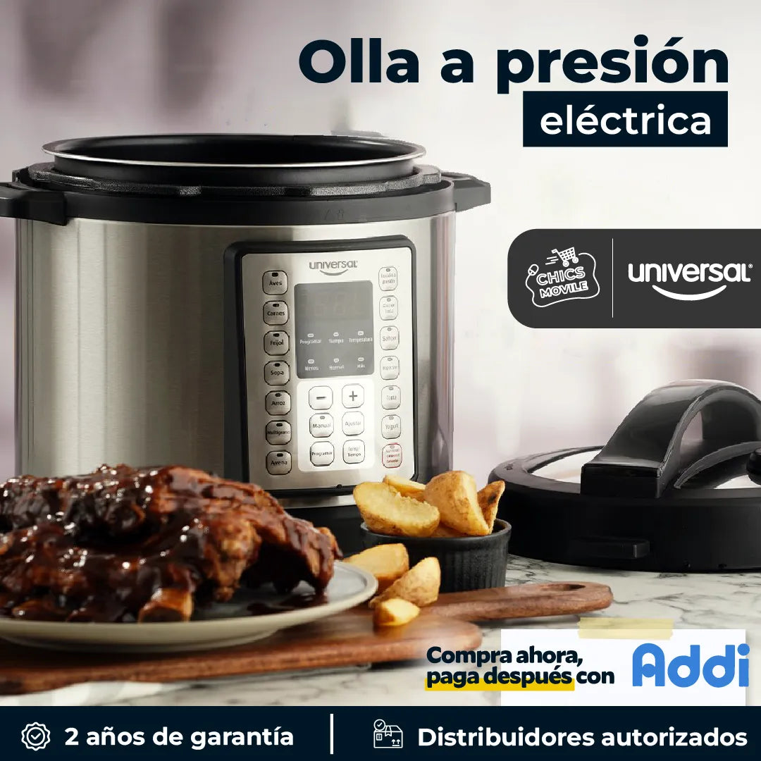 Olla Multifuncional UNIVERSAL 6L Plateado 🍲🍛 - Chics Movile
