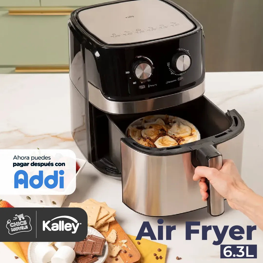Freidora De Aire Kalley 6.3 Litros K-maf6 Color Negro/Plateado 110V 🍗👨🏻‍🍳 - Chics Movile