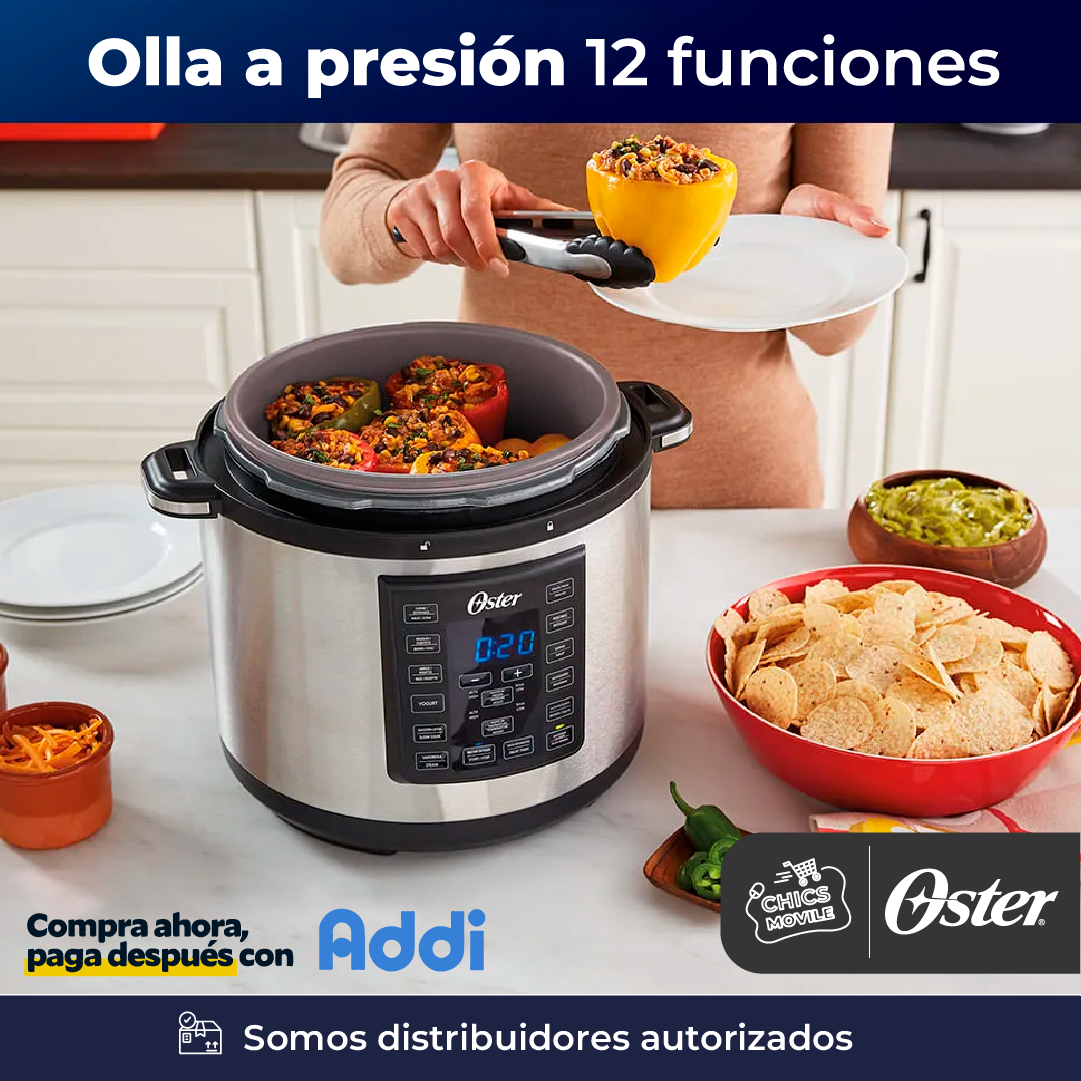 Multi-olla Rápida Oster 5,7 Litros Y 12 Funciones Color Gris 🍲🍗🍖