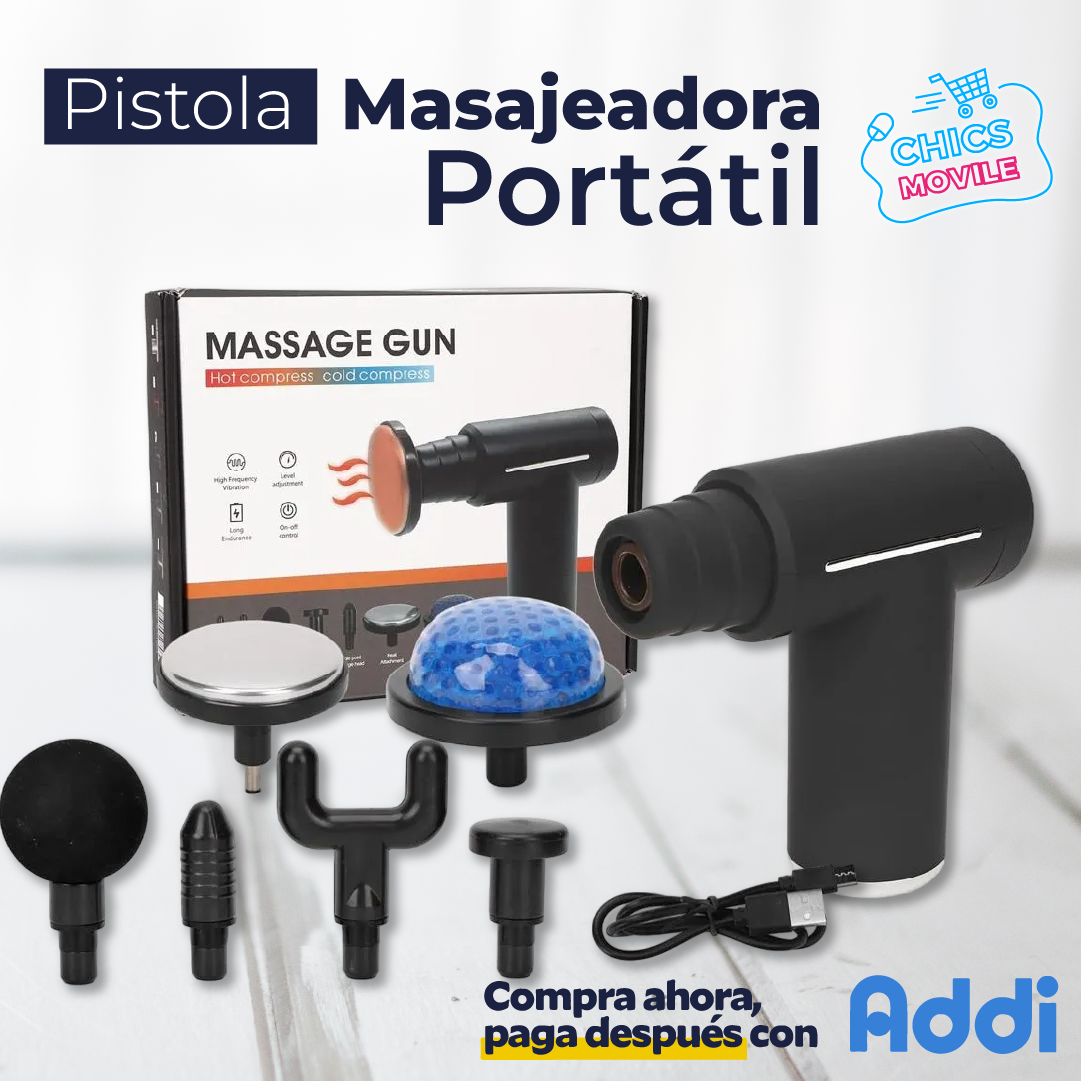 Massage Gun Masajeador Muscular Electrico Pistola Calor Frio Color Gun Chics Movile