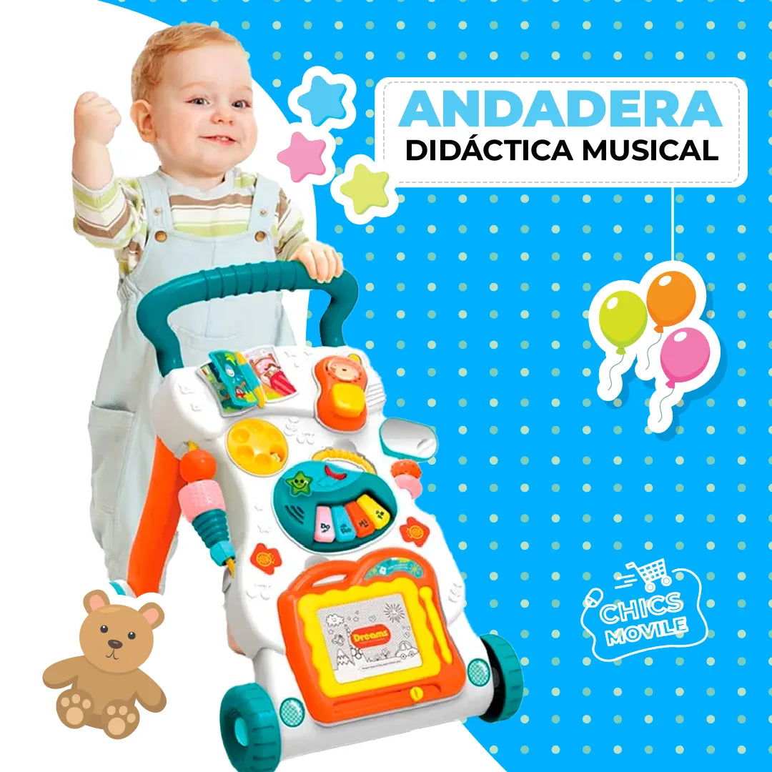 Andadera Didáctica Y Musical Para Bebé Con Tablero Mágico - Chics Movile