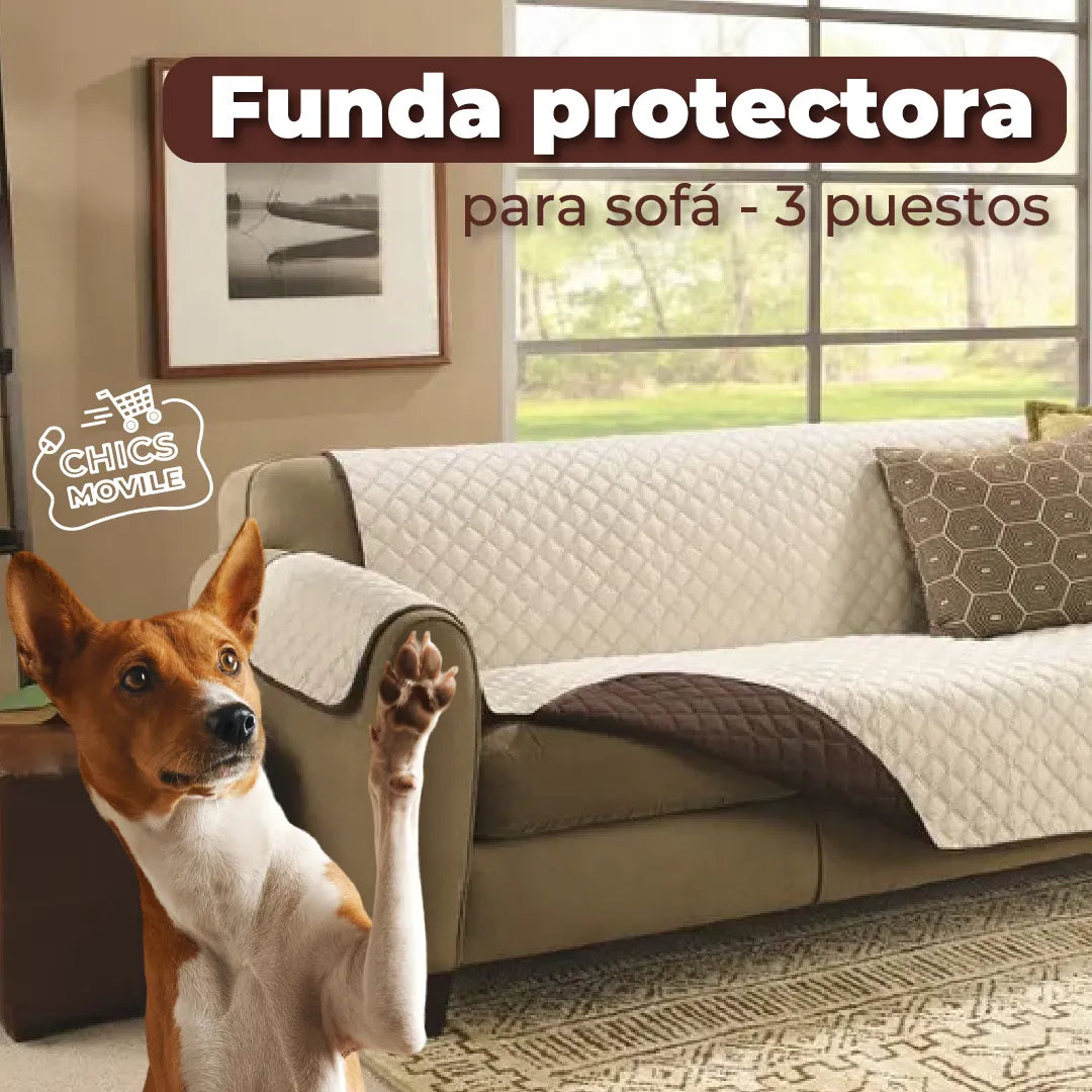 Funda Protectora Para Sofá 3 Puestos 🐶 - Chics Movile