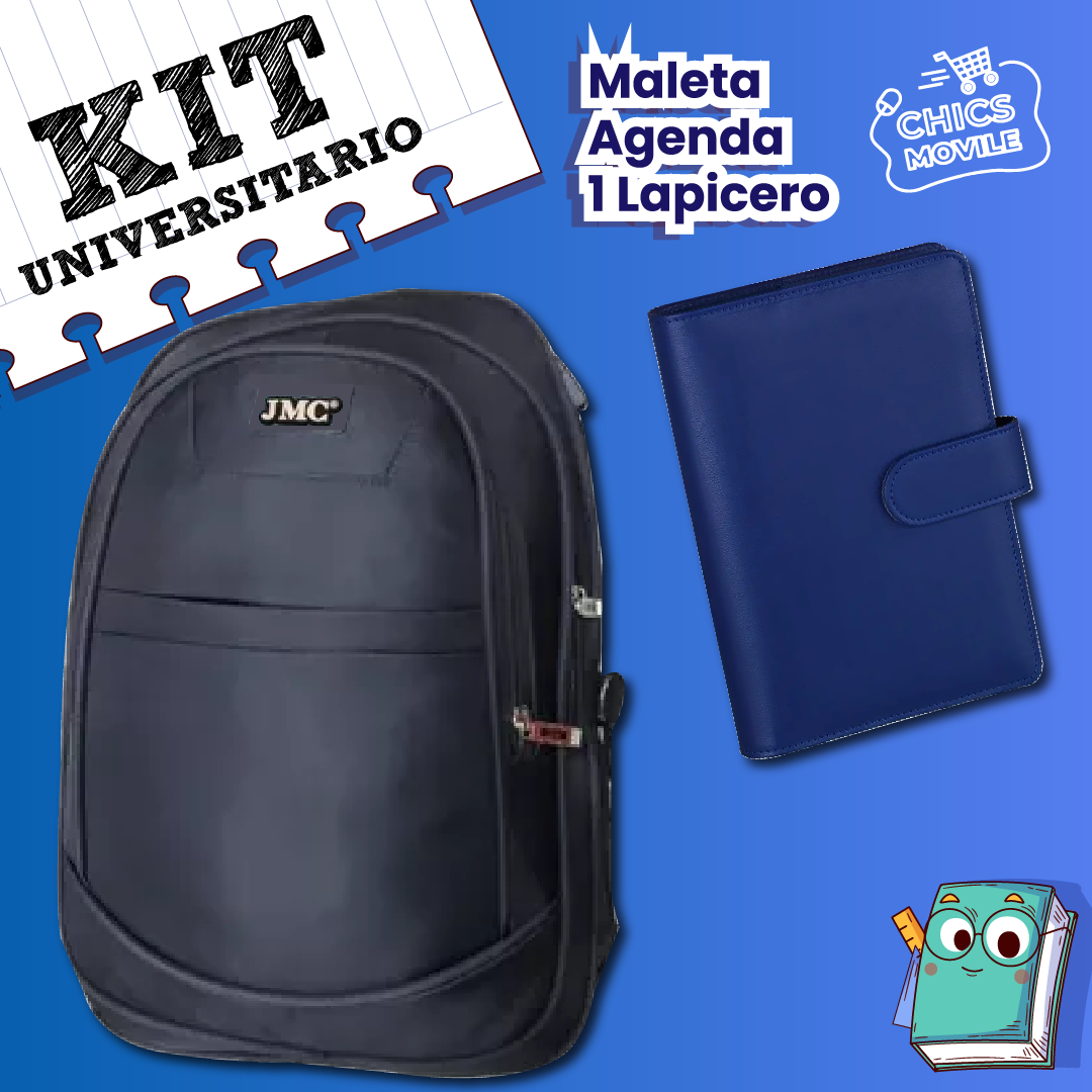 Kit Universitario: Maleta + Agenda + Esfero 🎒🖋️