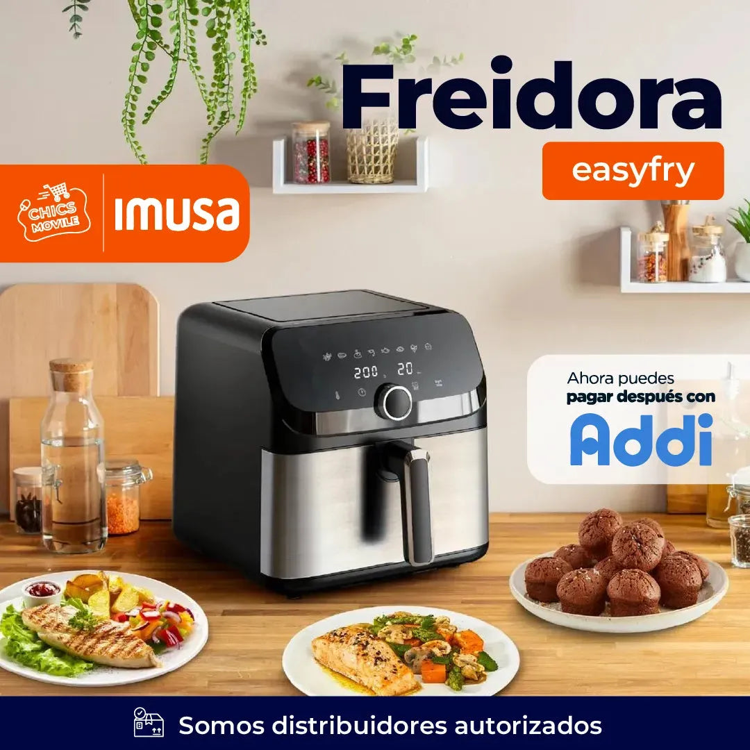 Freidora de aire IMUSA EasyFry MEGA 7,5L Digital Negra 🥩👩🏻‍🍳 - Chics Movile